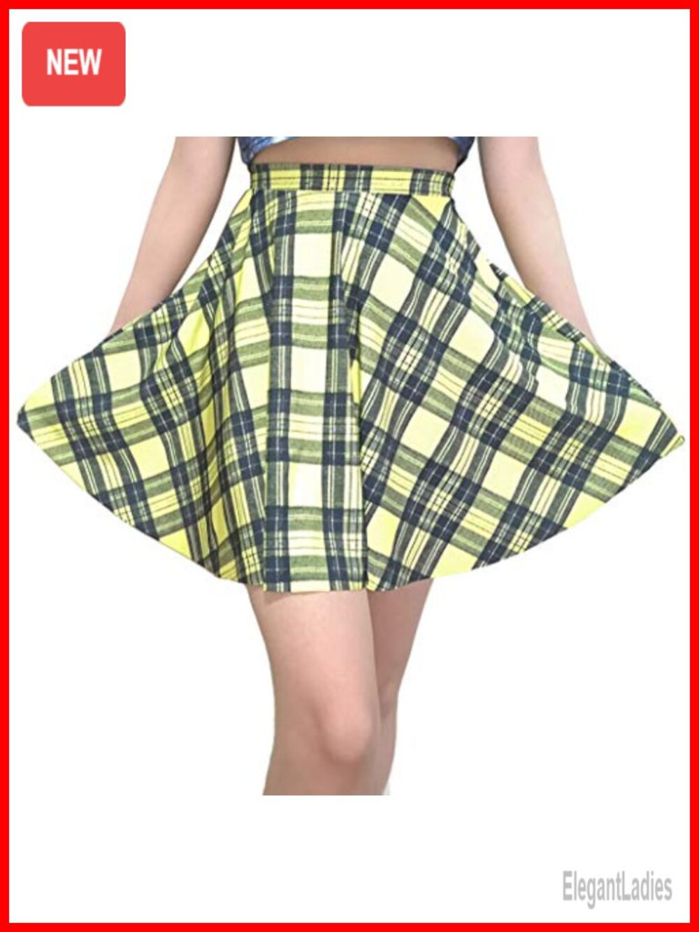 Women's Pleated Flared Midi Skater Skirt High Rise A-Line Casual Party